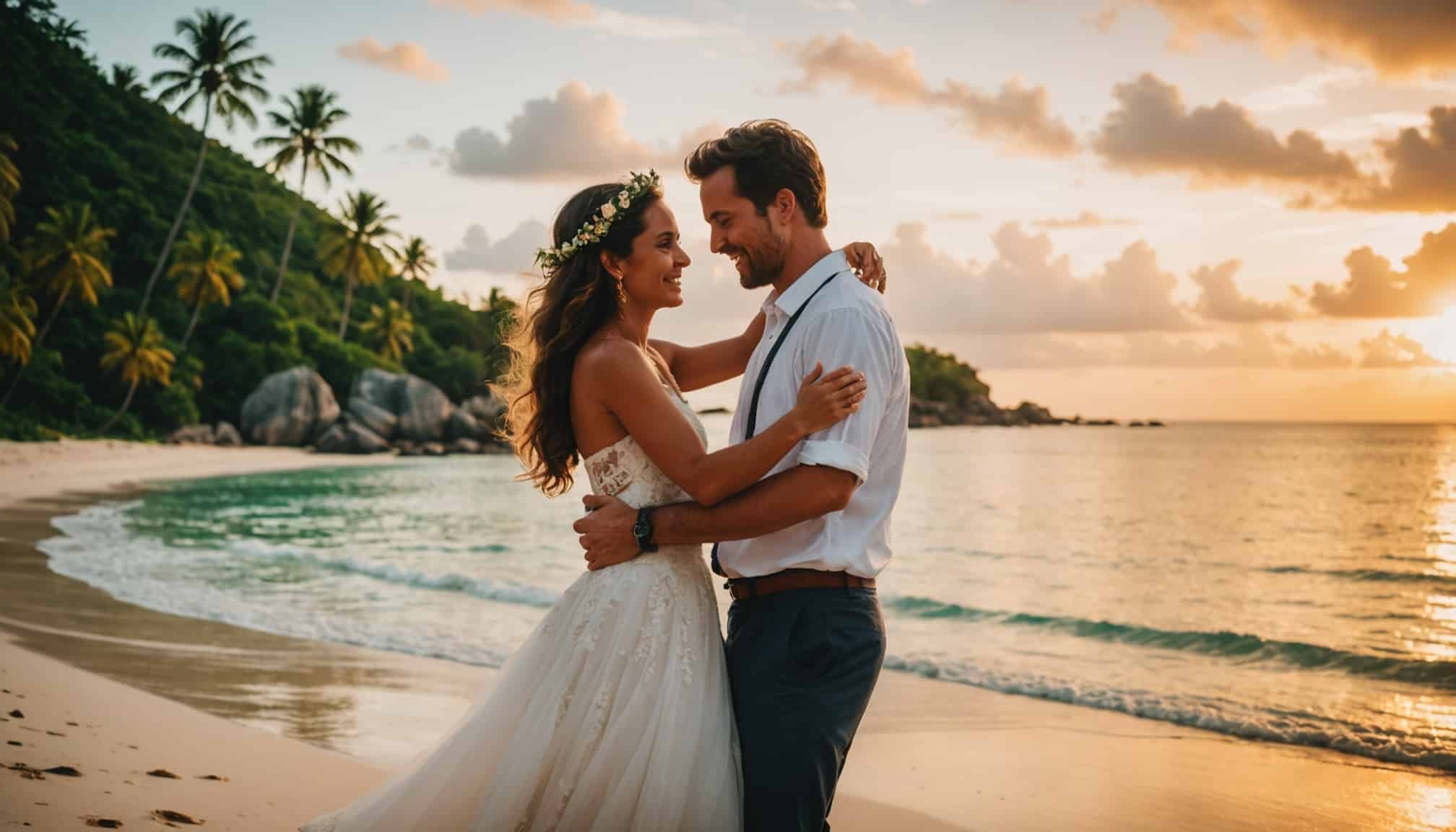 Cérémonie de mariage tropical aux Seychelles  
Décorations florales pour un mariage aux Seychelles