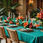Décoration florale vibrante pour un mariage tropical