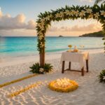 Cérémonie romantique sur une plage aux Seychelles