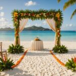 Cérémonie romantique sur une plage des Seychelles