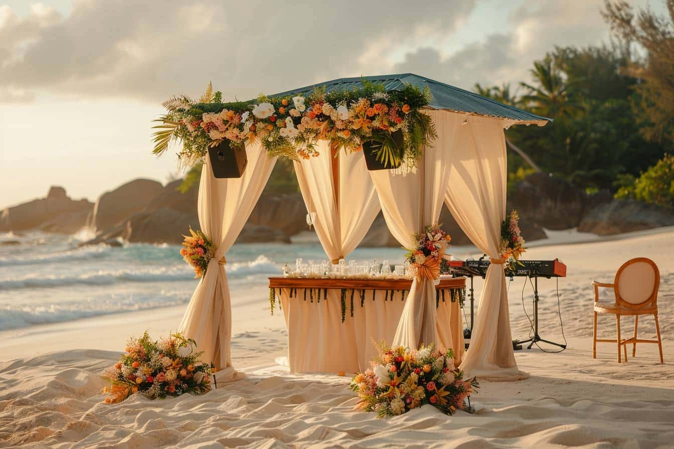 DJ ou groupe live animant un mariage aux Seychelles
