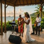 Groupes locaux jouant des mélodies seychelloises