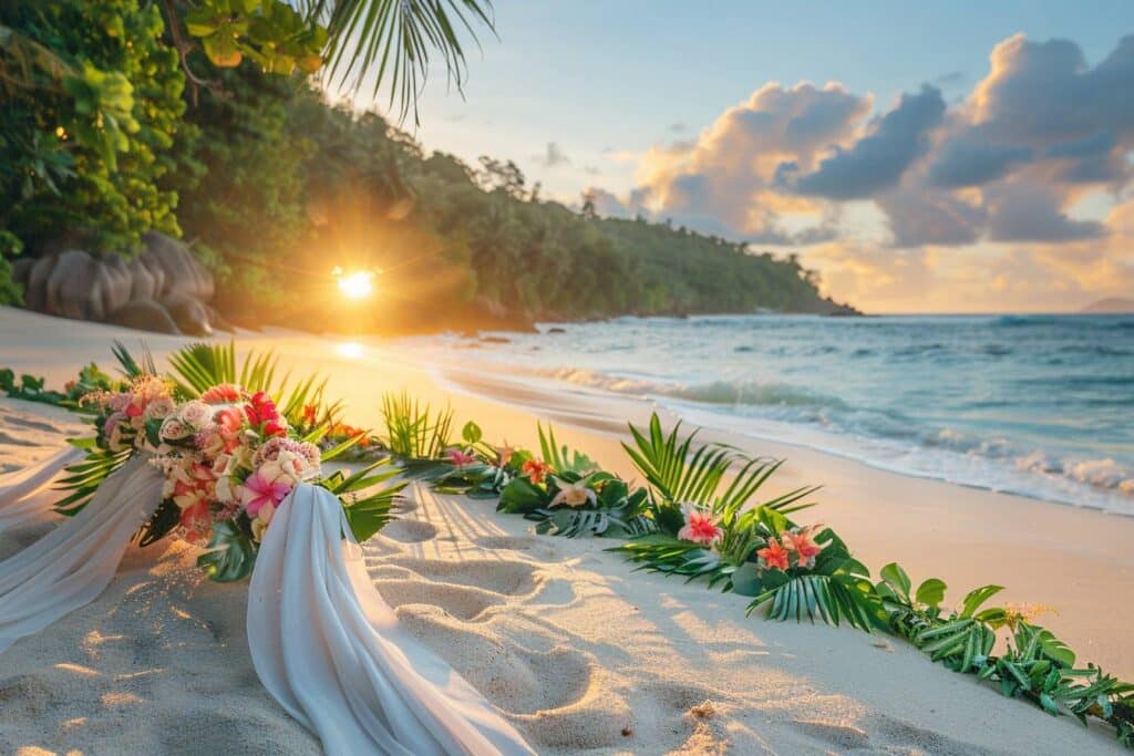 Planificateurs de mariage aux Seychelles en action