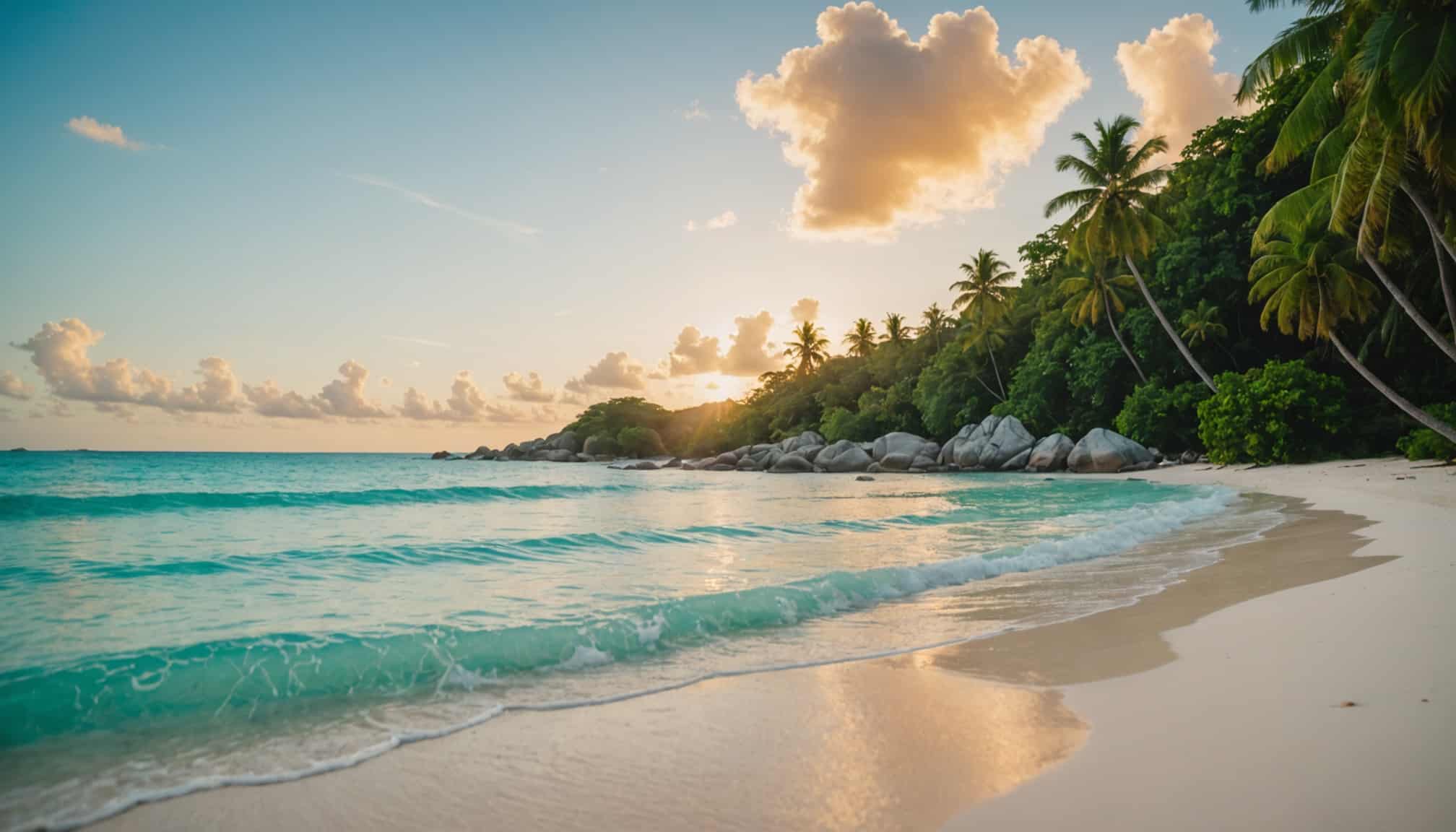 Mariage romantique sur une plage de sable fin