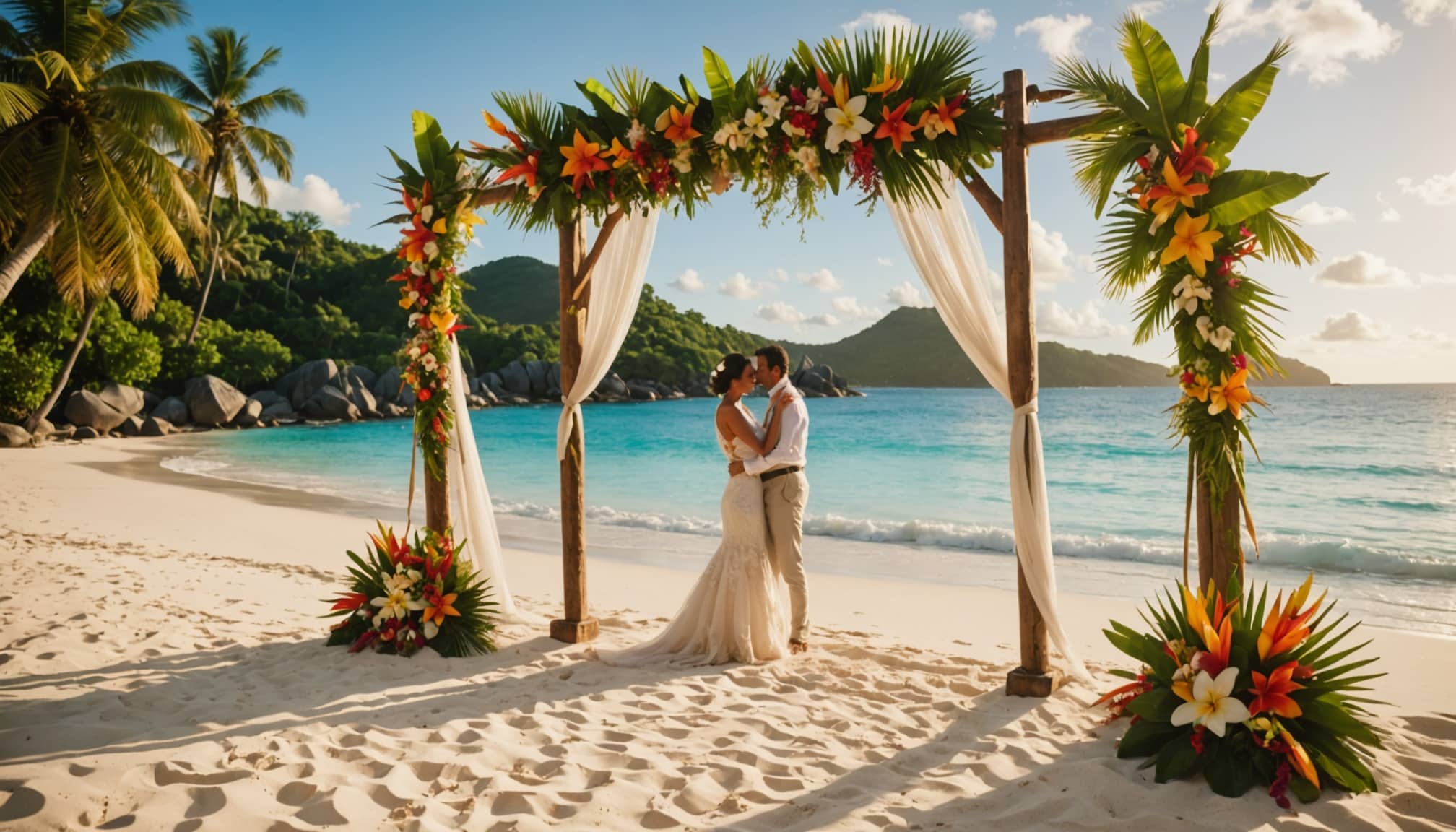 Cérémonie de mariage tropical aux Seychelles
