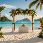 Planificateur de mariage sur une plage paradisiaque